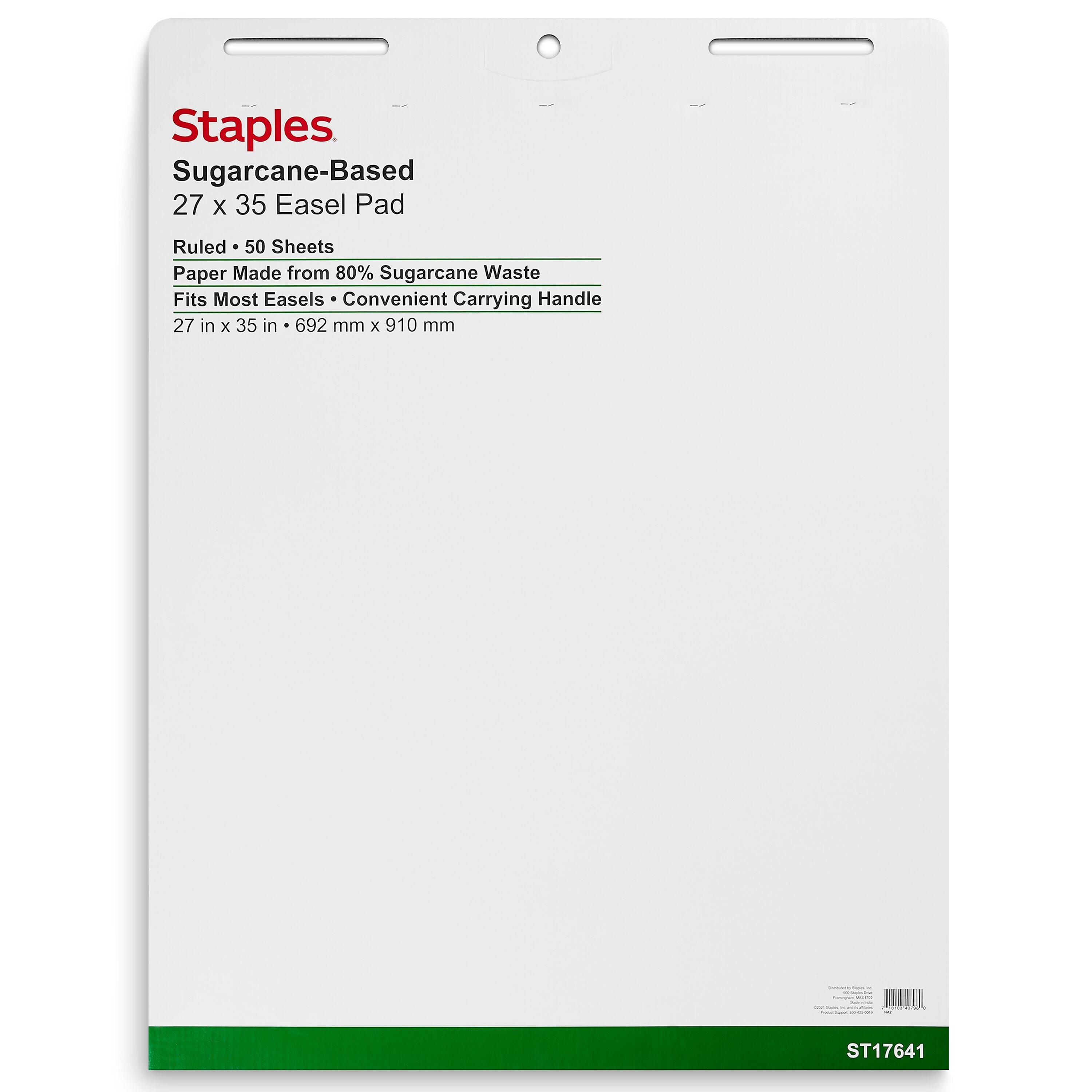 Staples Easel Pads, 27" x 35", White, 50 Sheets/Pad, 4 Pads/Carton (ST17641)