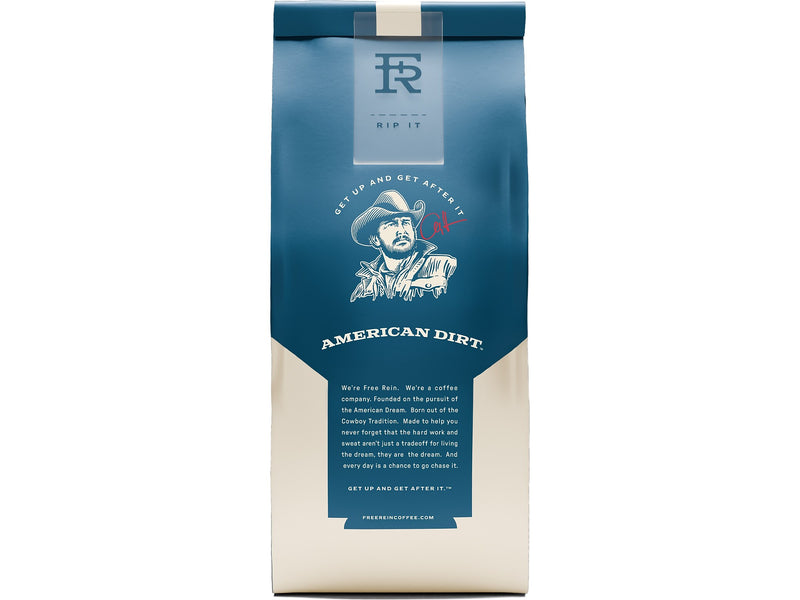 Free Rein American Dirt Whole Bean Coffee Packet, Dark Roast, 12 oz. (810138360088)