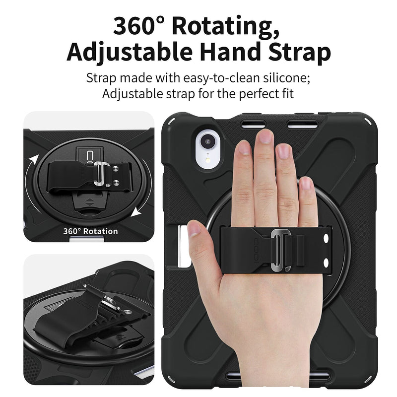 CODi Rugged Polycarbonate/Silicone 8.3" Case for iPad Mini (6th Gen/A17 Pro), Black (C30705064)