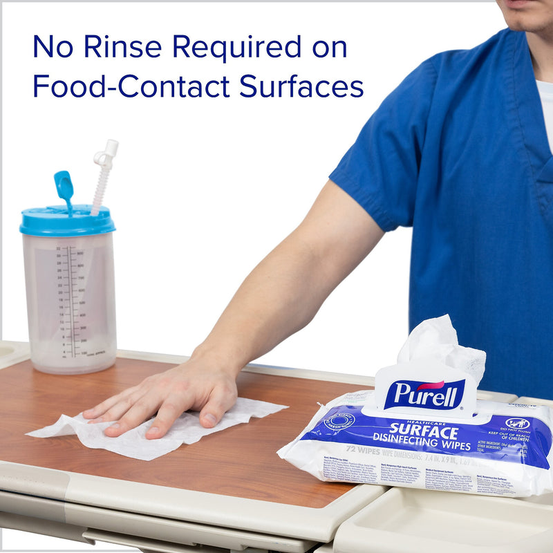 PURELL Healthcare Disinfecting Wipes, 72 Wipes/Pack  (9370-12)