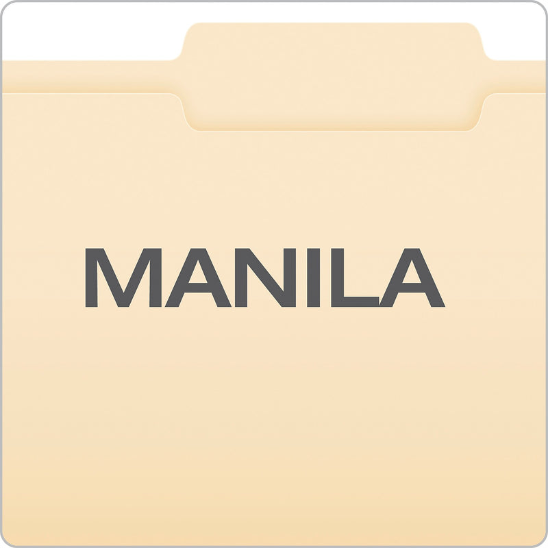 Pendaflex Heavy Duty File Folder, 1-Tab, Letter Size, Manila, 100/Box (R752 2/5 RC)