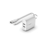 Belkin BOOST CHARGE USB-A Wall Charger with Cable, 24W, White (WCD001DQ1MWH)