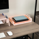 Mind Reader Plastic Side Loading Stackable Letter Tray, Letter Size, Pink, 4 Pieces (DANSTACK4-PNK)
