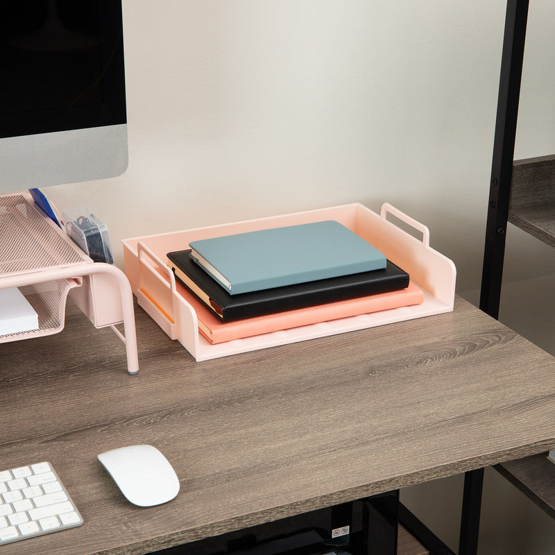 Mind Reader Plastic Side Loading Stackable Letter Tray, Letter Size, Pink, 4 Pieces (DANSTACK4-PNK)