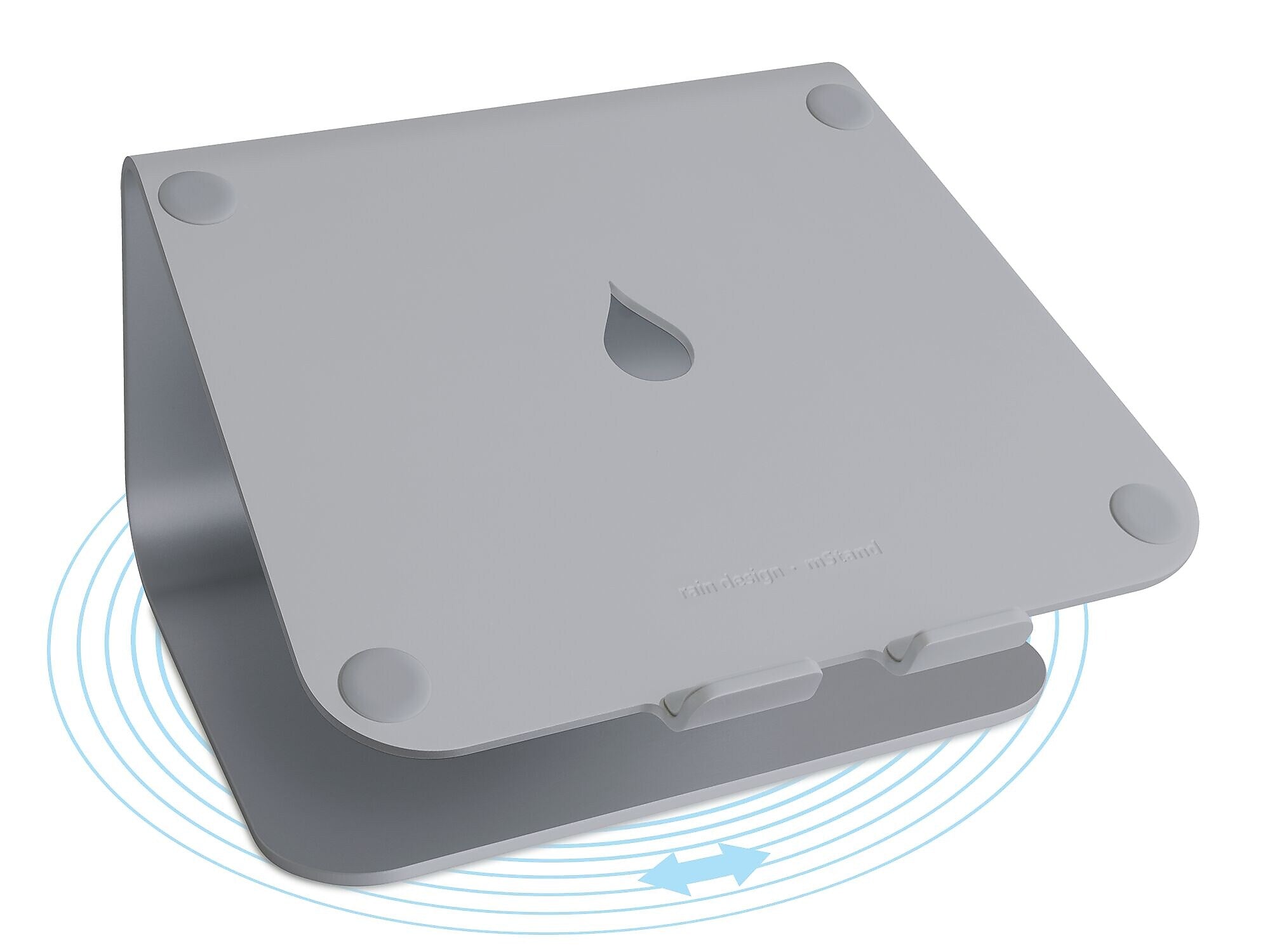 Rain Design mStand360 10" x 7.5" Aluminum Laptop Stand with Swivel Base, Space Grey (10074)