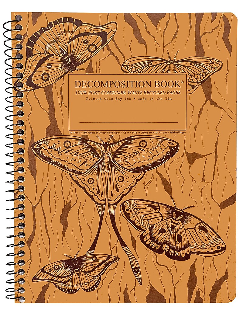 Decomposition Midnight Moths 1-Subject Notebooks, College Ruled, 80 Sheets, Multicolored (17457)