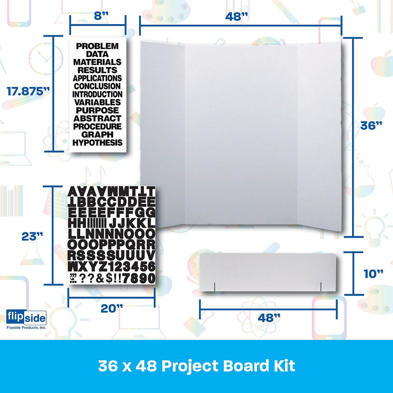 Flipside Corrugated Project Board Kit, 36" x 48", White, 10/Carton (30832-10)