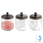 iDESIGN Glass Desk Organizers, Clear/Bronze, 3 Piece (28318M3)