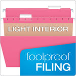 Pendaflex 100% Recycled Hanging File Folder, 1-Tab, Letter, Pink, 10/Box (81609EE)