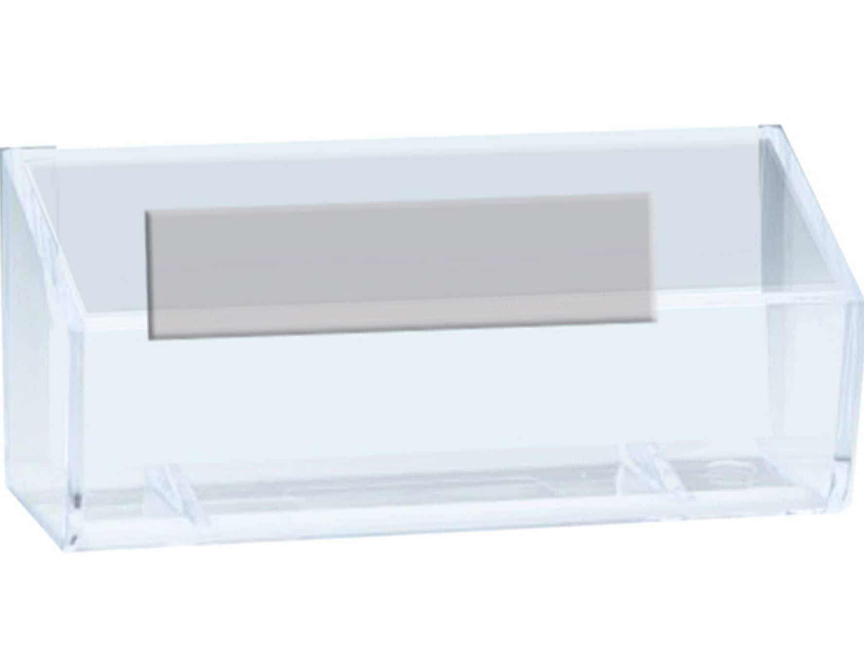 Azar Card Holder, 3.87" x 1.625", Horizontal, Desktop/Wall, Clear, Acrylic, 10/Pack (252018)