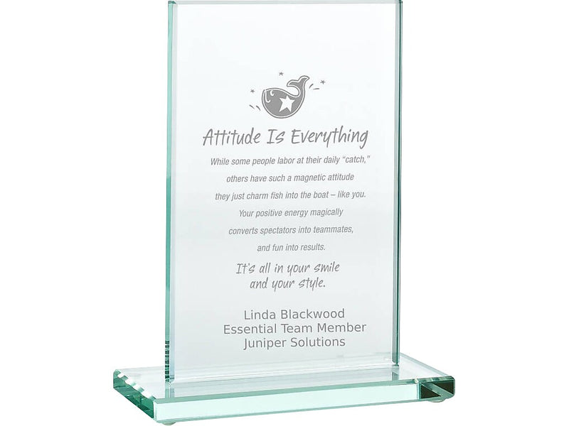 Baudville Jade Character Trophy, 6" x 5", Clear (1375283TWC31)