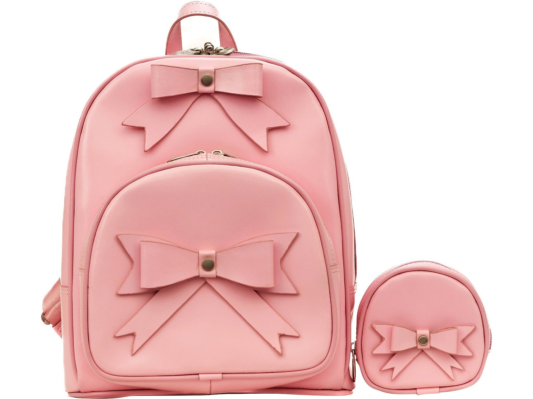 McKlein Arches 2-Piece Leather Backpack Set, Small, Pink (99729)
