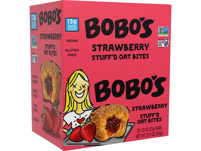 Bobo's Gluten-Free Strawberry Stuff'd Oat Bite, 32.5 oz., 25 Bars/Box (128-75-D)