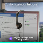 Logitech H570e Noise Canceling Stereo Computer Headset, USB-A, MS Certified (981-001428)