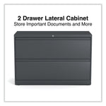 Alera 2-Drawer Lateral File Cabinet, Letter/Legal Size, Lockable, 28"H x 42"W x 18.63"D, Charcoal (ALEHLF4229CC)