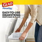 Glad ForceFlex Tall Kitchen Drawstring Trash Bags, 13 Gallon, Fresh Clean scent with Febreze Freshness, 80/Box(78534)