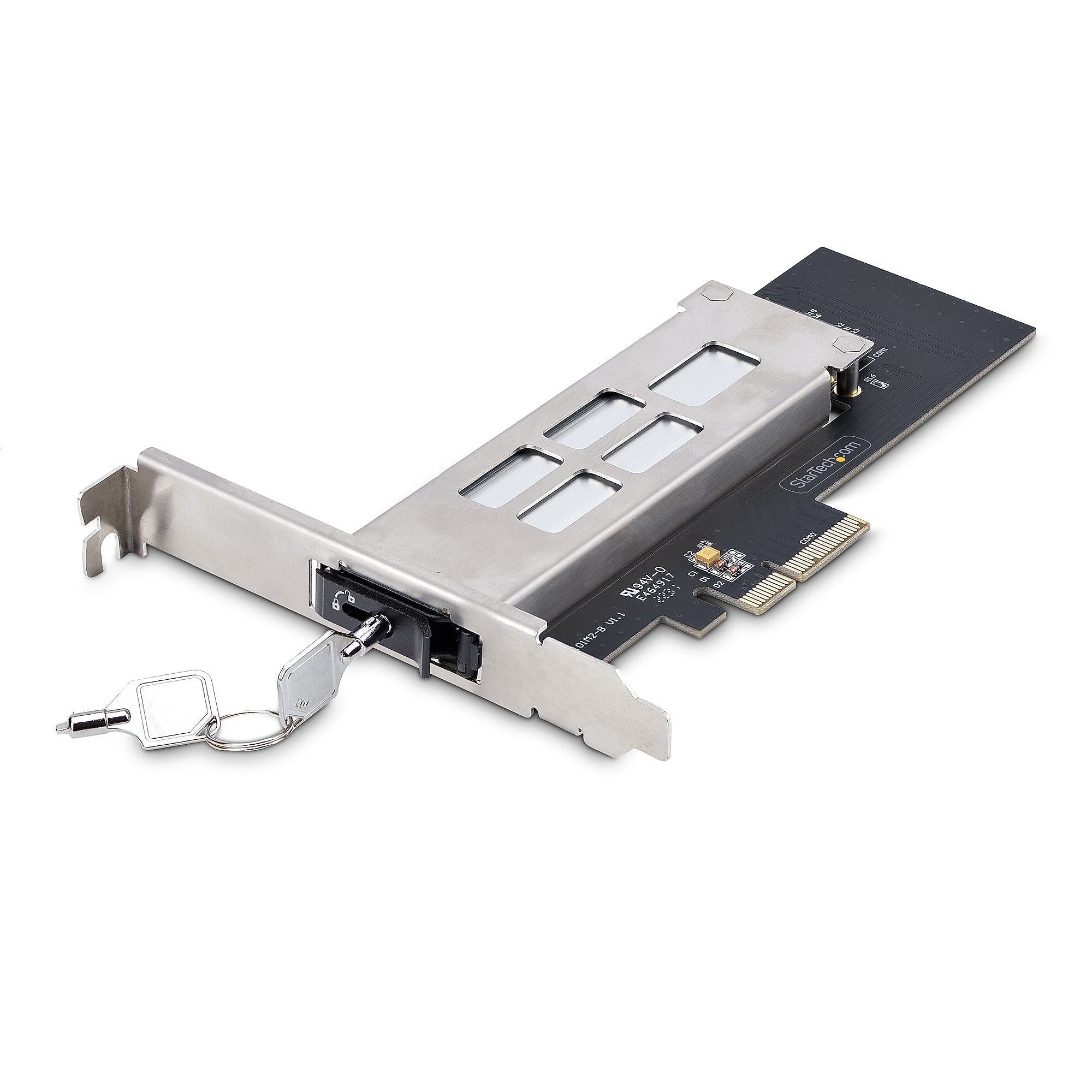 StarTech.com M.2 NVMe PCIe Adapter Card, Hot-Swap SSD Bay with Key-Lock, 2-Keys Included, PCI Express x4 (M2-REMOVABLE-PCIE-N1)