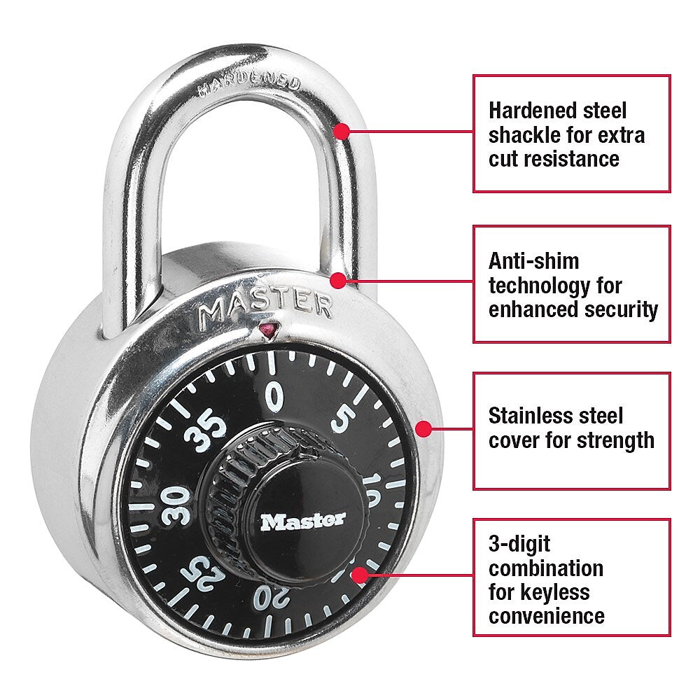 Master Lock Combination Padlock, 24/Carton (1500D)