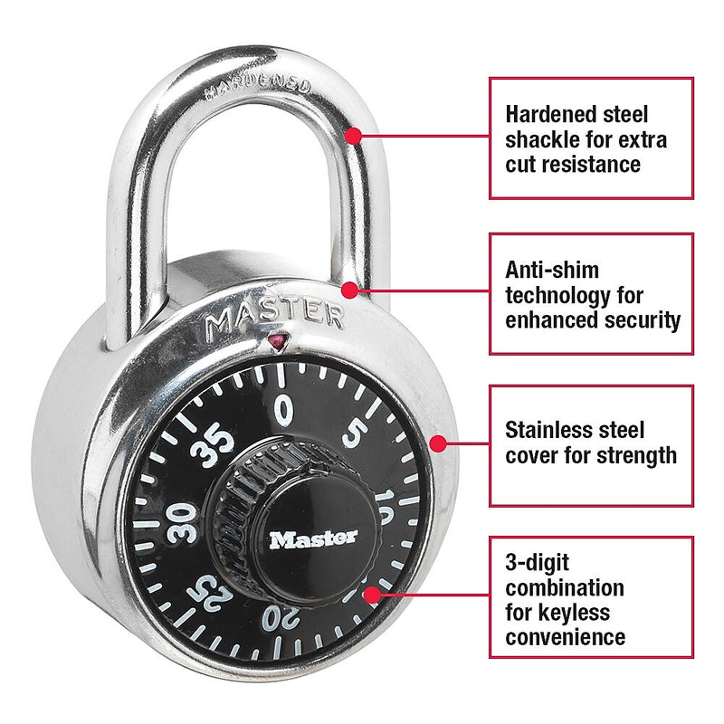 Master Lock Combination Padlock, 24/Carton (1500D)