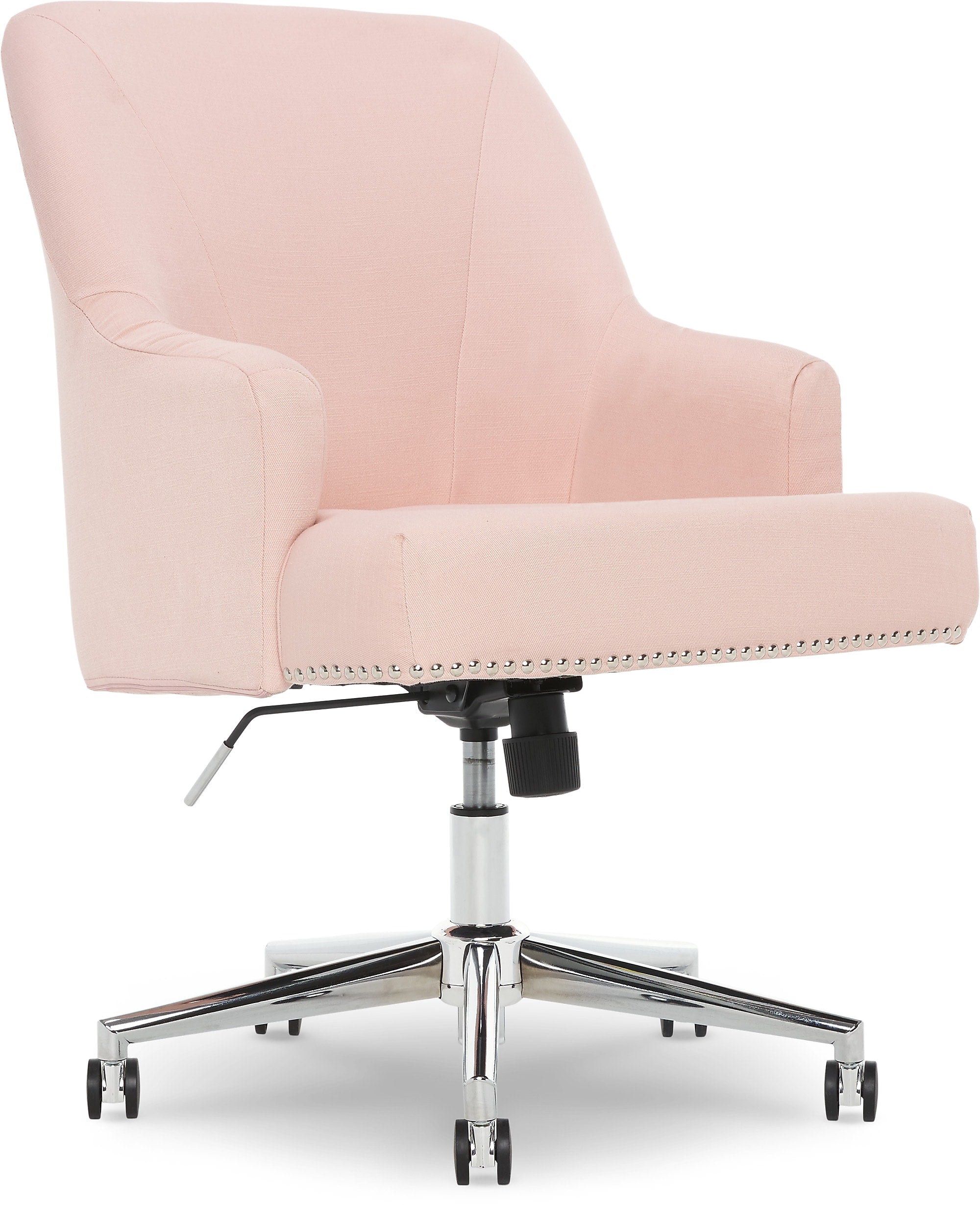 Serta Style Leighton Fabric Swivel Home Office Chair, Blush Pink (47925C)