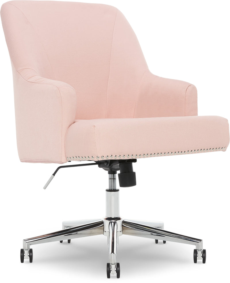 Serta Style Leighton Fabric Swivel Home Office Chair, Blush Pink (47925C)