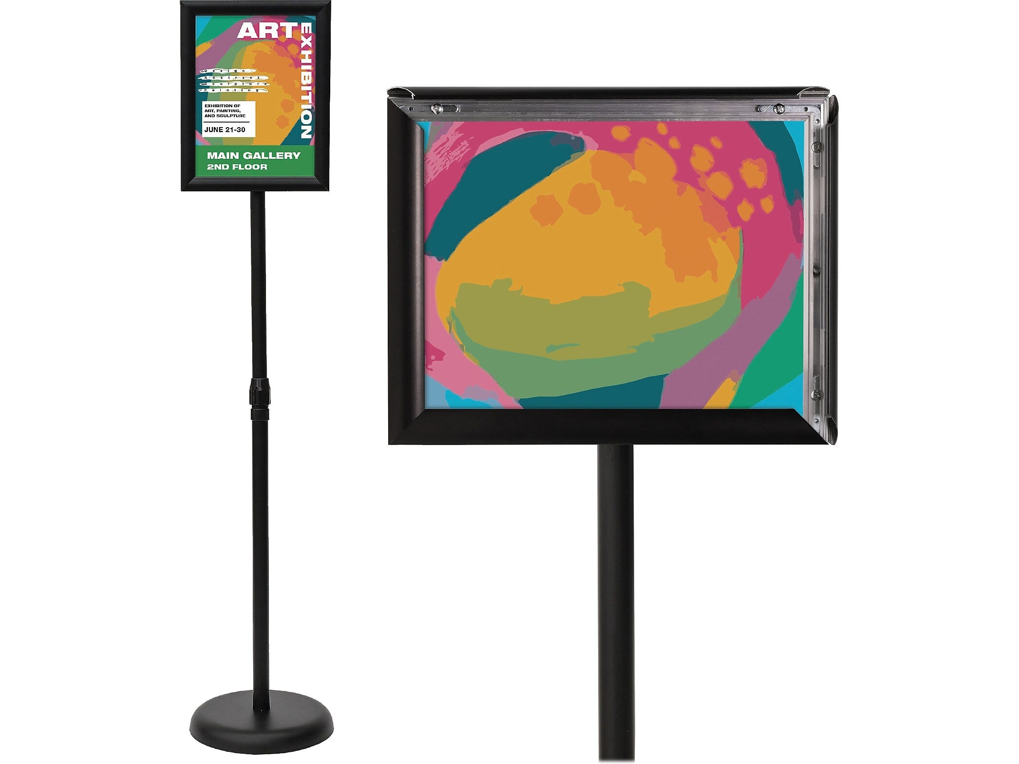 Excello Global Products Indoor/Outdoor Floor Sign, 12.2" x 48", Black (EGP-HD-0516)