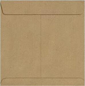 JAM Paper Self Seal Nonstandard Envelope, 8 1/2" x 8 1/2", Grocery Bag Brown, 500/Pack (8575-GB-500)