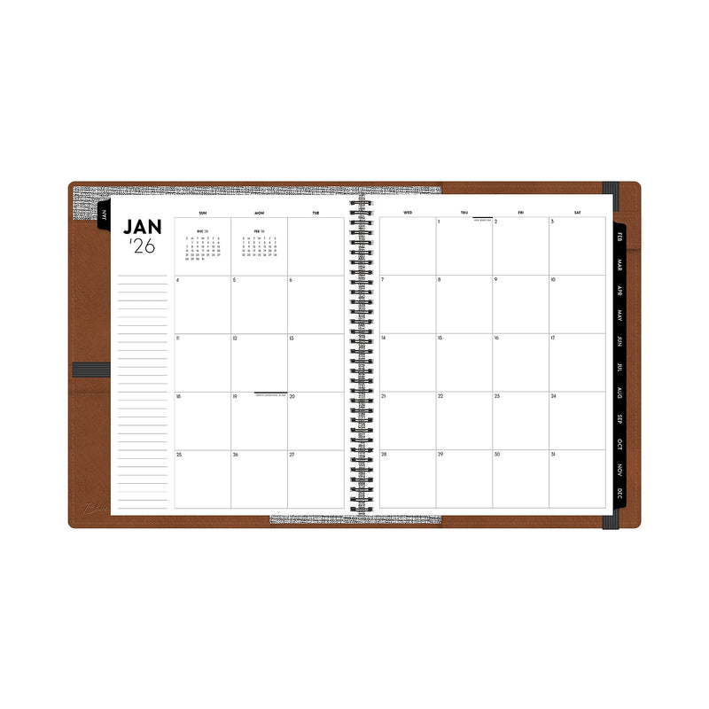 2026 Blue Sky ASMBLD 5" x 8" Weekly & Monthly Planner, Faux Leather Cover, Brown (152947)