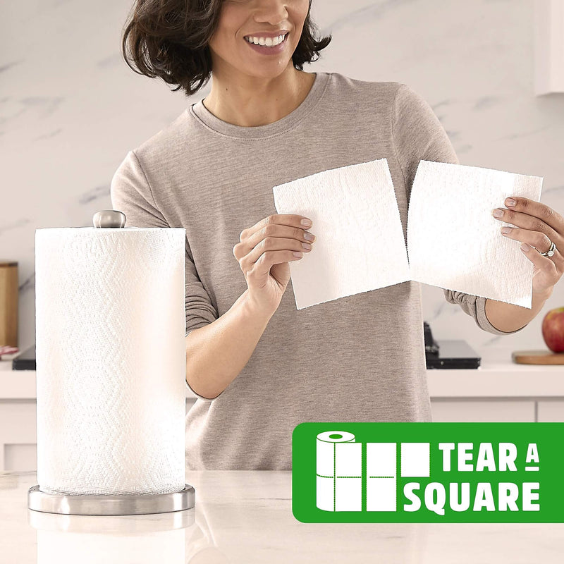 Brawny Tear-A-Square Paper Towels, 3-ply, 76 Sheets/Roll, 8 Rolls/Pack (446005)