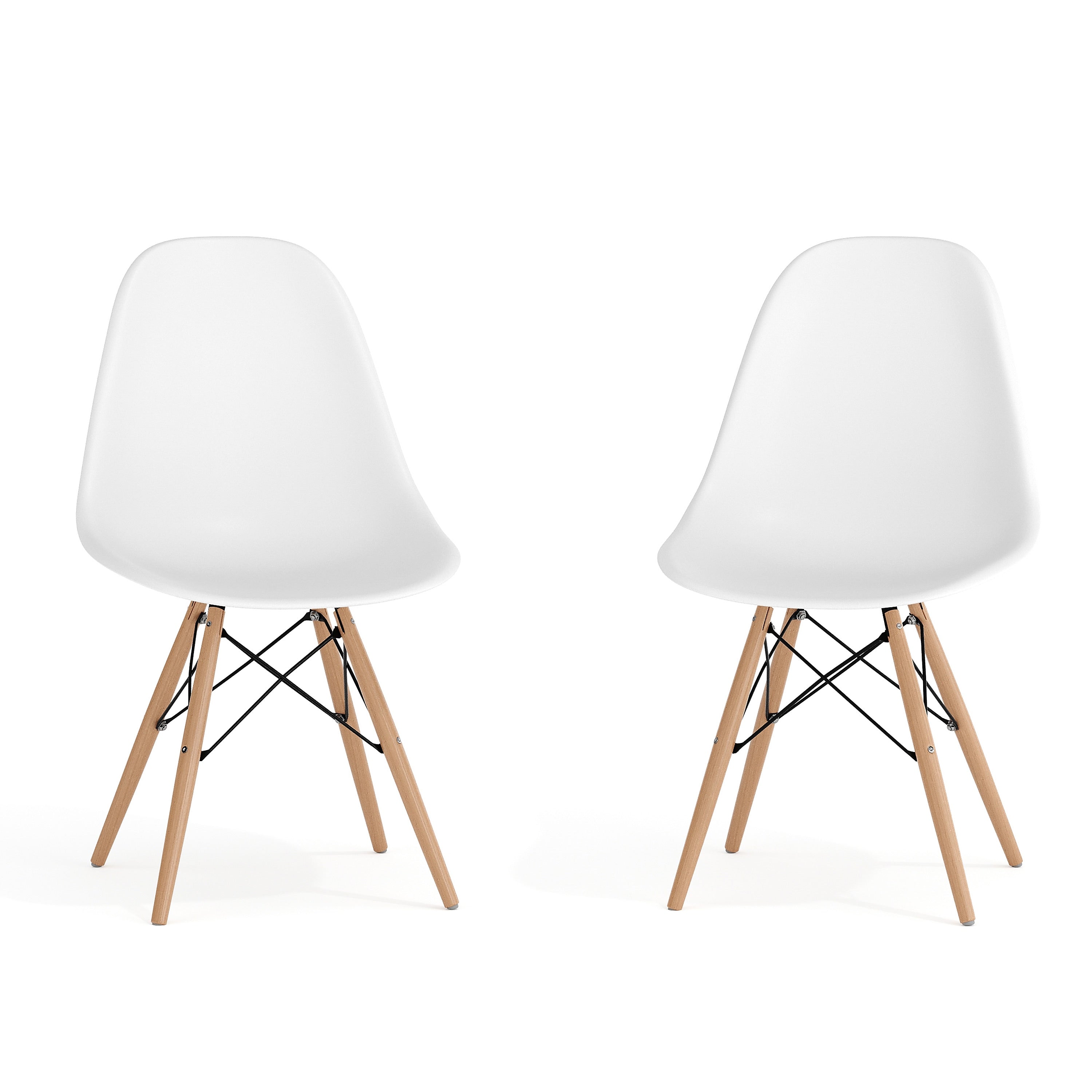Flash Furniture Plastic/Poly Accent Chair, White, 2/Pack (2FH130DPPWH)