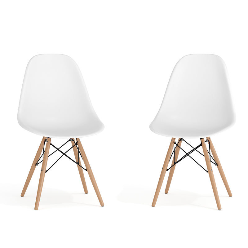 Flash Furniture Plastic/Poly Accent Chair, White, 2/Pack (2FH130DPPWH)
