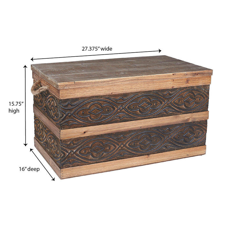 Household Essentials Decorative Wood Chest (9547-1)