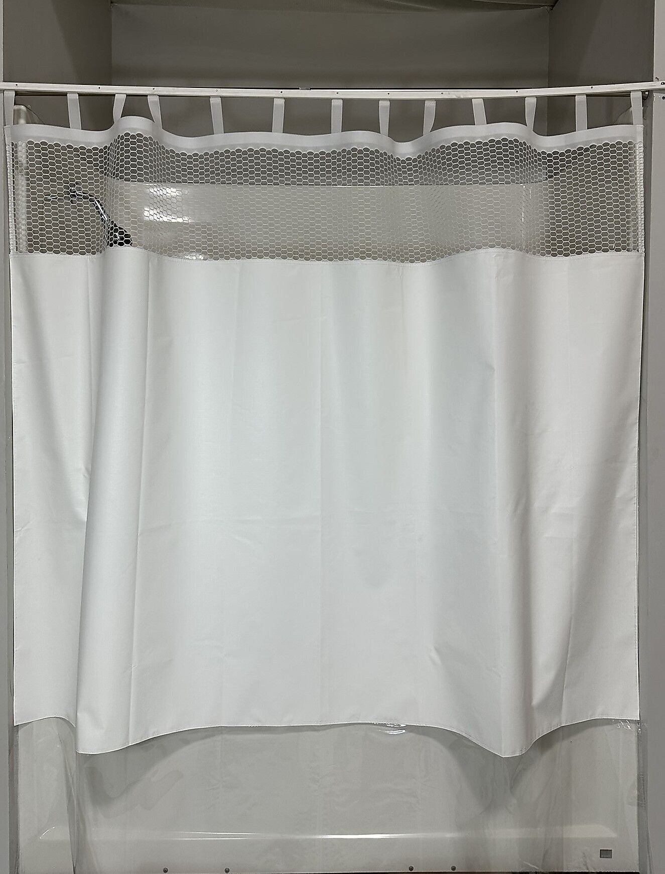 Gary Manufacturing PREA Compliant & Anti-Ligature White Vinyl Shower Curtains, 70" W x 72" L (STPSTDMHCFST)