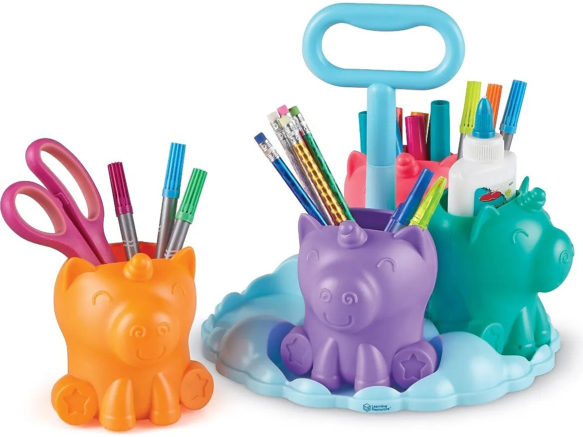 Learning Resources Create-a-Space Kiddy Center Unicorns Storage Caddy (LER3718)