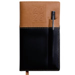 2026 Global Printed Products 3.5" x 6" Weekly & Monthly Planner, Faux Leather Cover, Black/Brown (NRY26-PKT-BN-P)