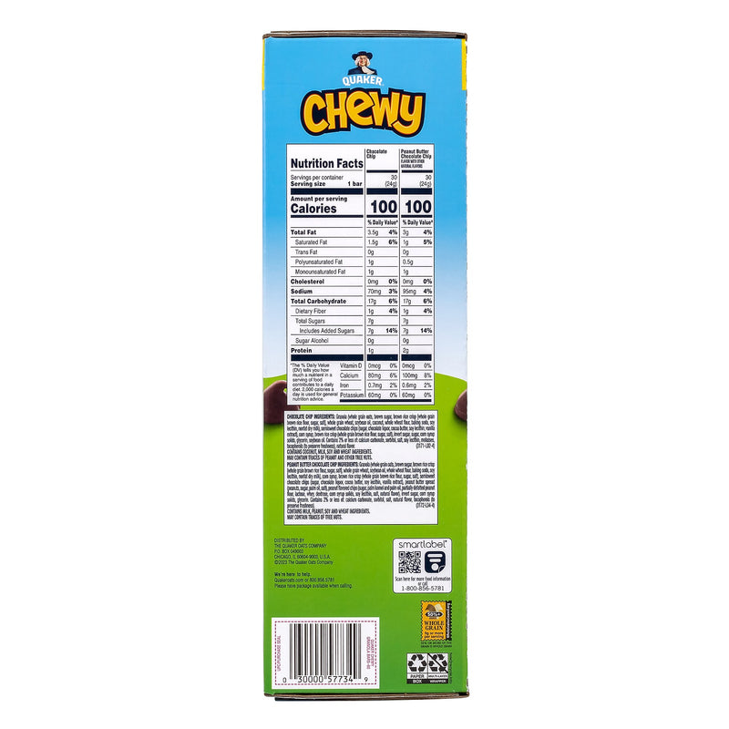 Quaker Chewy Granola Bar Variety Pack, 0.84 oz., 60 Bars/Box (220-00434)