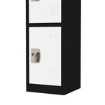 AdirOffice 72" 4-Tier Black and White Storage Locker (ADI629-204-B-W)