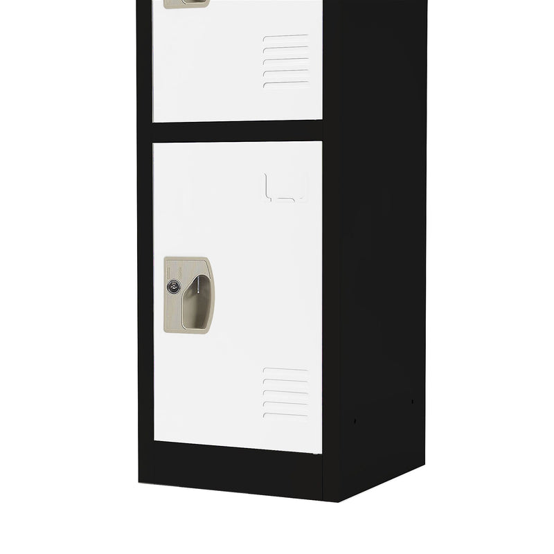 AdirOffice 72" 4-Tier Black and White Storage Locker (ADI629-204-B-W)