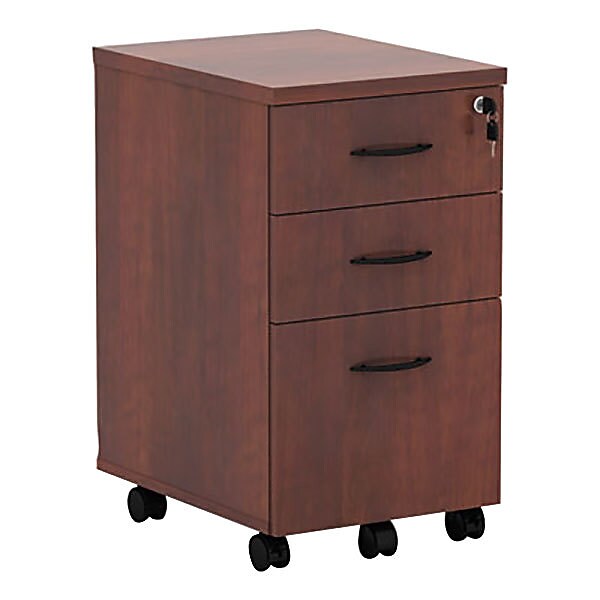 Alera Valencia 3 Drawer Mobile Box Pedestal File, Medium Cherry