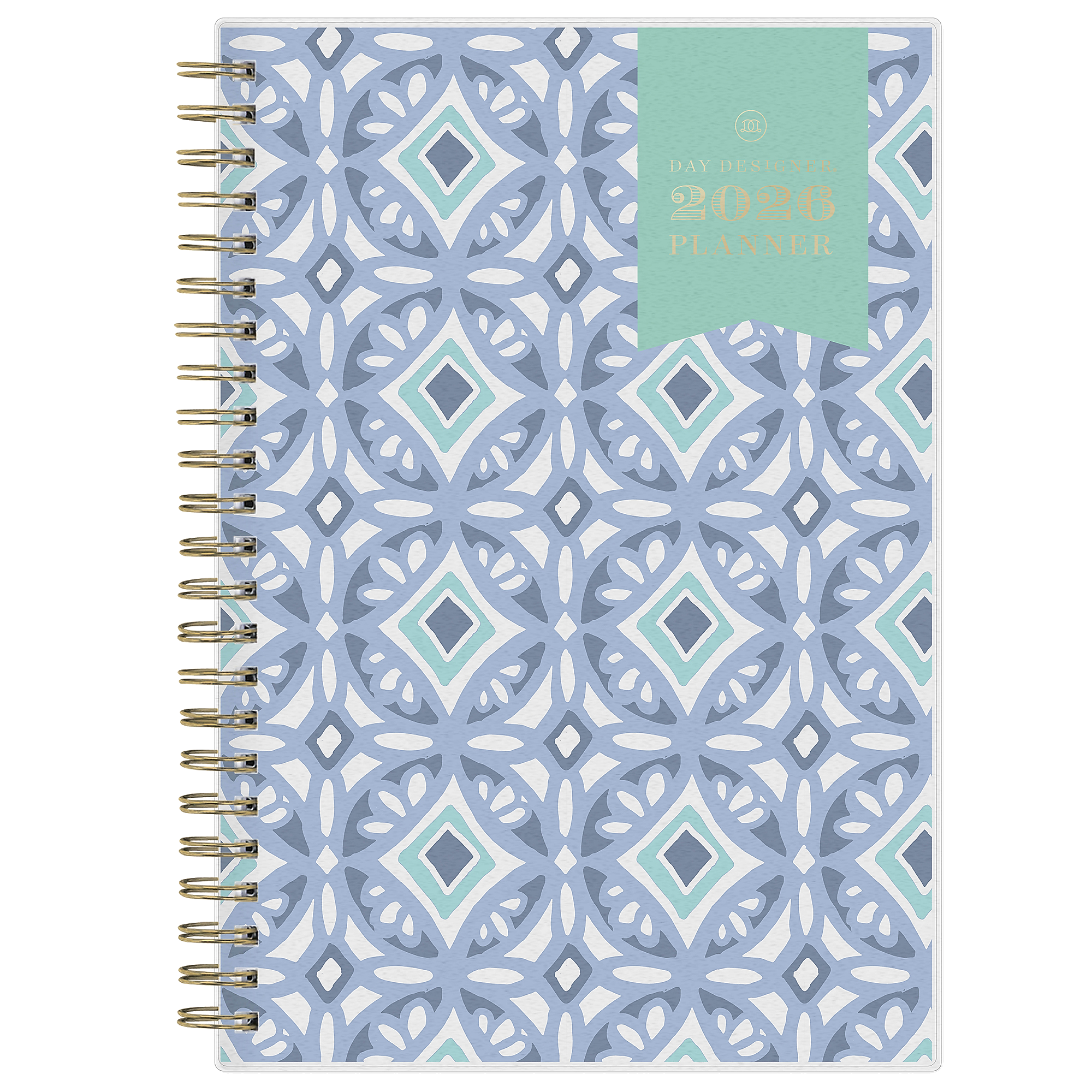 2026 Blue Sky Day Designer Tile 5" x 8"  Weekly & Monthly Planner, Plastic Cover, Multicolored (101410-26)