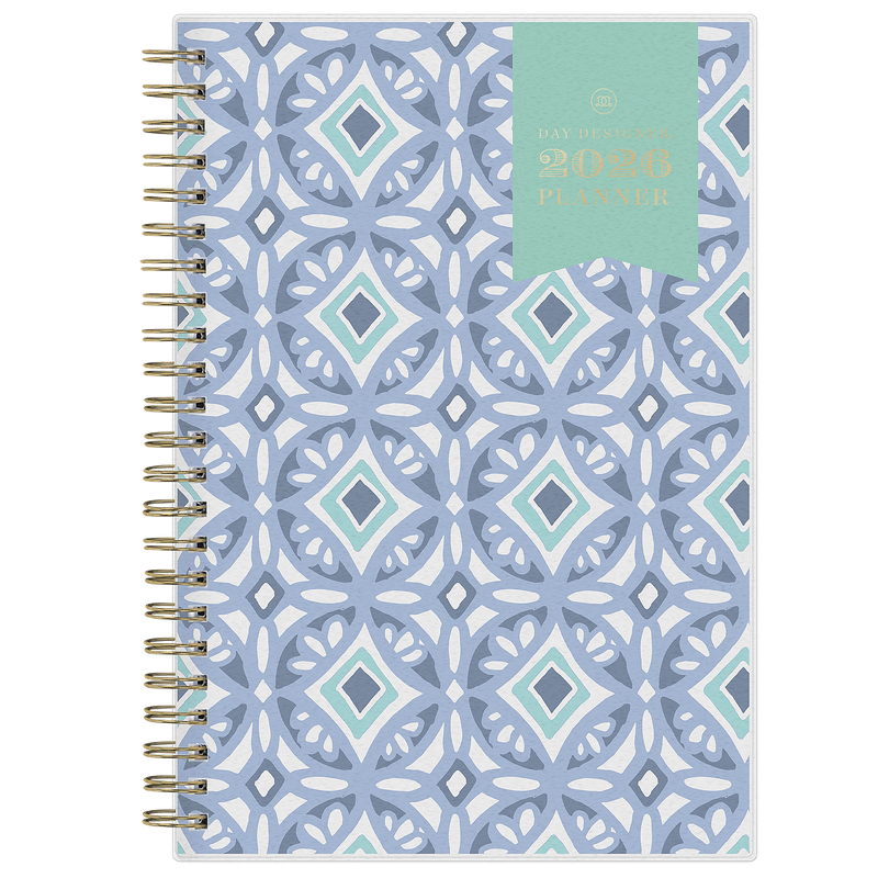 2026 Blue Sky Day Designer Tile 5" x 8"  Weekly & Monthly Planner, Plastic Cover, Multicolored (101410-26)