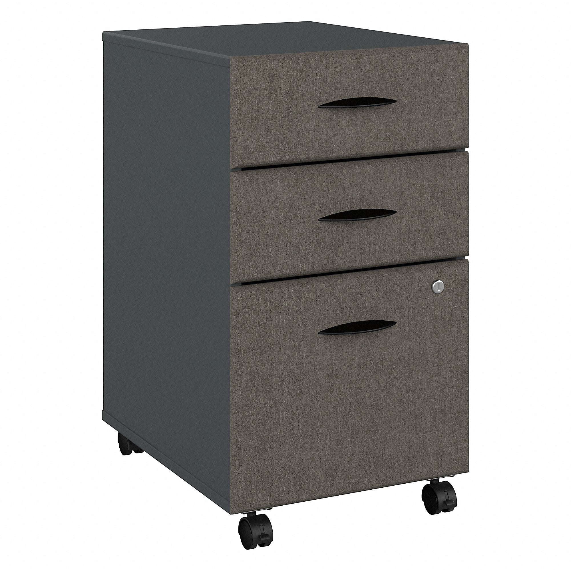 Bush Business Furniture Cubix 3-Drawer Mobile Vertical File Cabinet, Letter/Legal Size, Lockable, Slate (WC84853PSU)