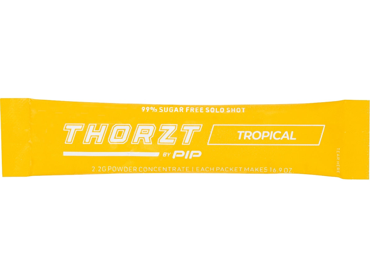 PIP THORZT Solo Shots Sugar-Free Tropical Powder Drink Mix, 0.08 oz., 50 Packets/Bag, 10 Bags/Pack (SSSFTR)