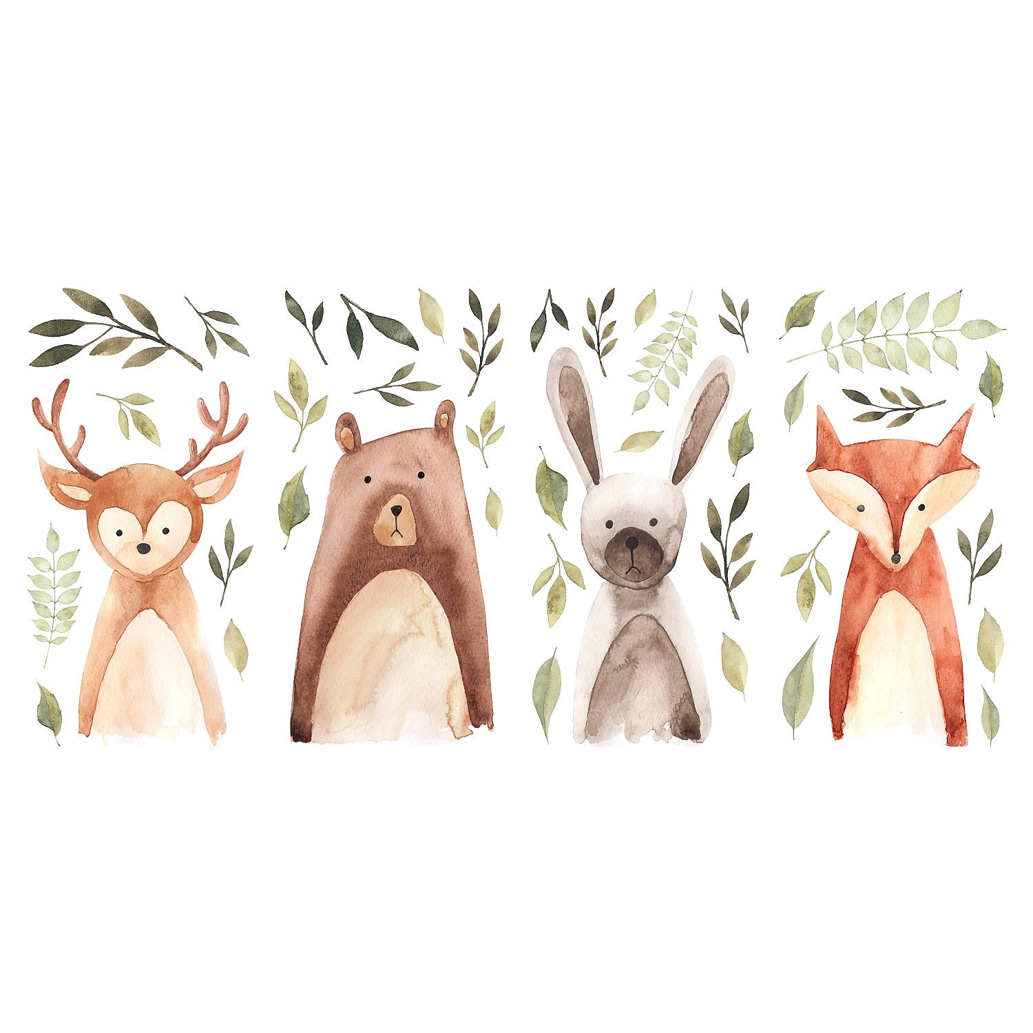 York Wallcoverings Watercolor Woodland Critters Children's Decals, Animals (RMK4020SCS)