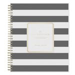 2025-2026 Day Designer for Blue Sky Rugby Stripe 8" x 10" Academic Daily & Monthly Personal Organizer (137885-A26)