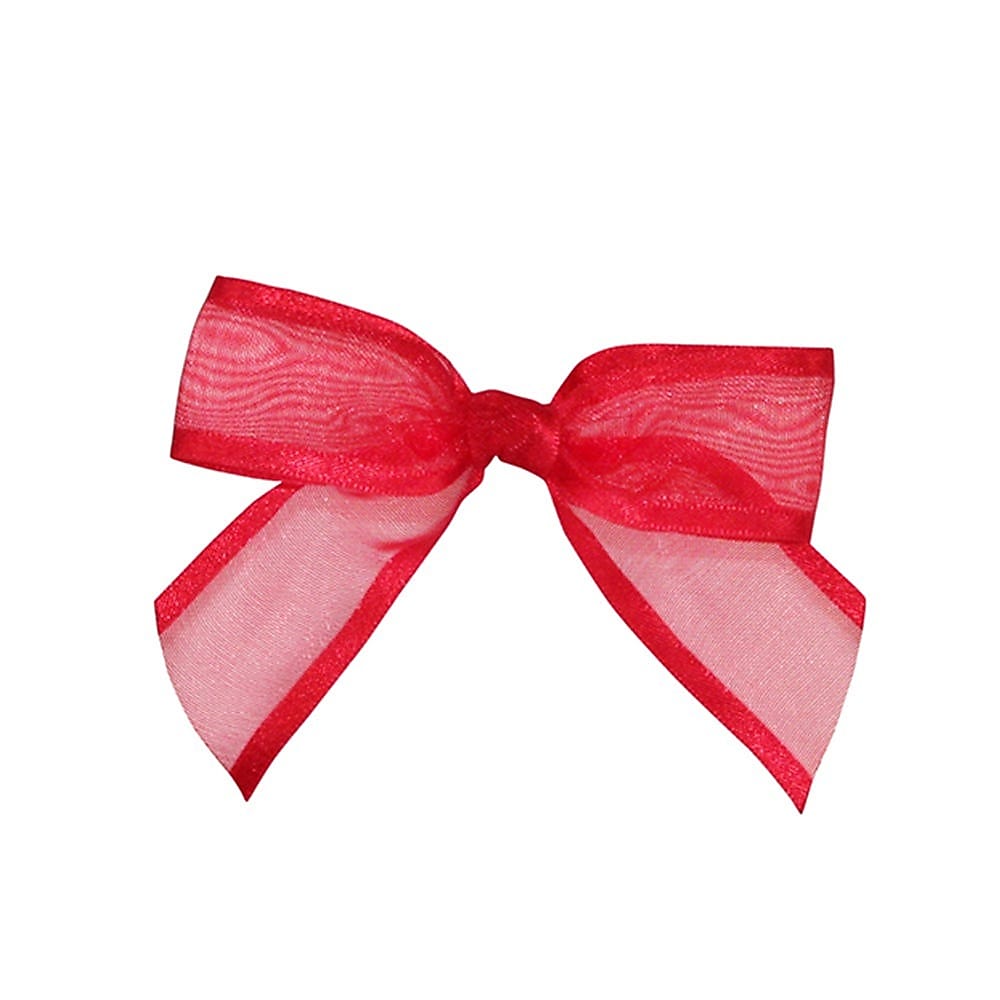 JAM Paper Sheer Satin Bows, Red Sheer, 100/Pack (52640349159)