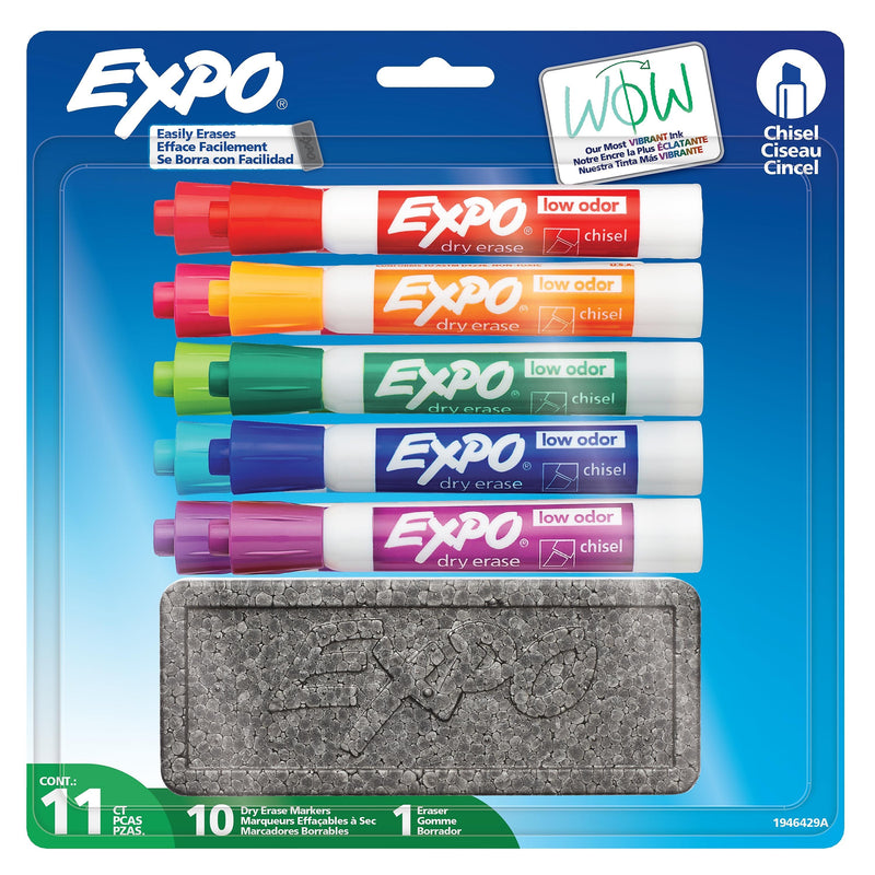 Expo Dry Erase Starter Set, Chisel Tip, Assorted Colors, 10/Pack (80835)