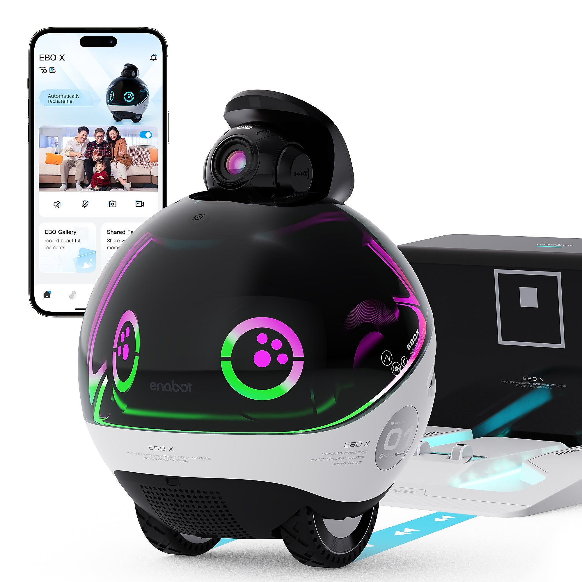 Enabot EBO X Home Robot, Black (EBO X)