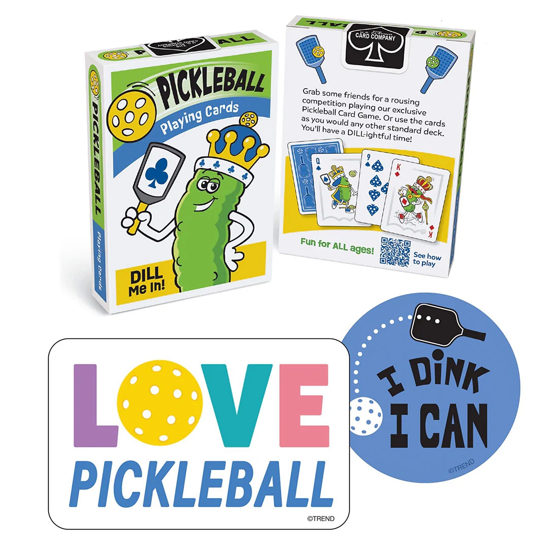 Trend Enterprises Pickleball Collection Playing Cards & Stickers Set, 10/Set (T-90672)