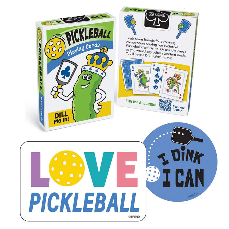 Trend Enterprises Pickleball Collection Playing Cards & Stickers Set, 10/Set (T-90672)